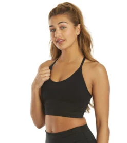 Spiritual Gangster Icon T-Back Sports Bra Black -Yoga Alliance 6576940285995 black 5a