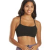 Everyday Yoga Delight Solid Racer Back Sports Bra Black