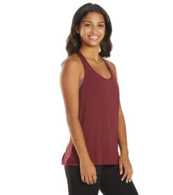 Everyday Yoga Motion Solid Racer Back Layering Tank Zinfandel