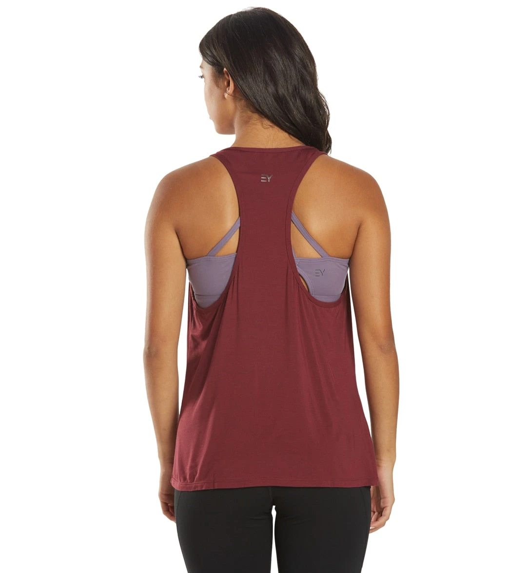 Everyday Yoga Motion Solid Racer Back Layering Tank Zinfandel 4 Everyday Yoga Motion Solid Racer Back Layering Tank Zinfandel - Image 2