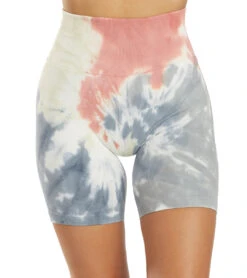 Spiritual Gangster Biker Short Seascape Spiral Tie Dye -Yoga Alliance 6591119097899 seascapespiraltiedye
