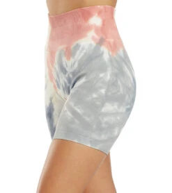 Spiritual Gangster Biker Short Seascape Spiral Tie Dye -Yoga Alliance 6591119097899 seascapespiraltiedye 5a