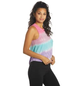 Spiritual Gangster Watercolor Crop Tank Watercolor Wash Tie Dye