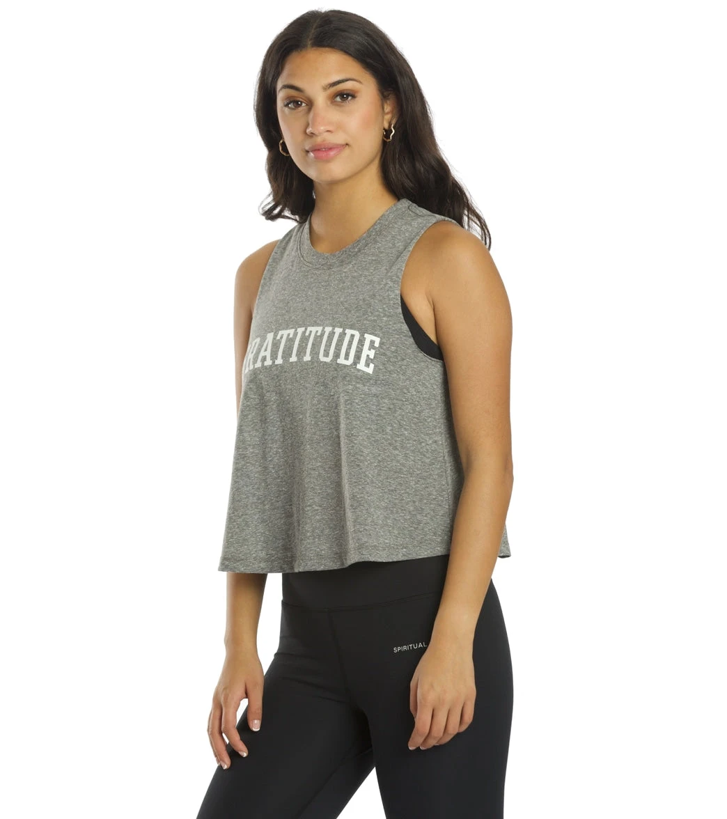 Spiritual Gangster Gratitude Crop Tank Heather Grey 6 Spiritual Gangster Gratitude Crop Tank Heather Grey - Image 4