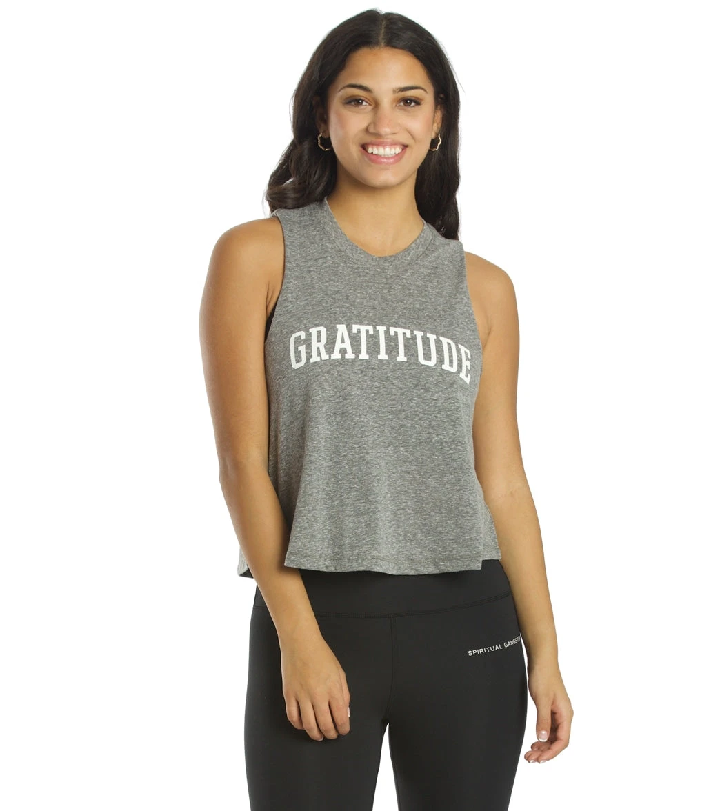 Spiritual Gangster Gratitude Crop Tank Heather Grey 7 Spiritual Gangster Gratitude Crop Tank Heather Grey - Image 5