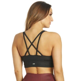 Marika Lacey Yoga Sports Bra -Yoga Alliance 6653610229803 blacklinearfloralemboss 3a