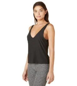 Beyond Yoga Featherweight Double V Tank Darkest Night