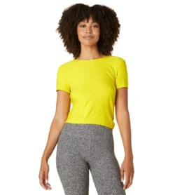 Beyond Yoga Featherweight Twist Out Tee Lemon-Citron