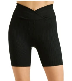 Year Of Ours Ribbed V Waist Biker Shorts Black -Yoga Alliance 6762509008939 black