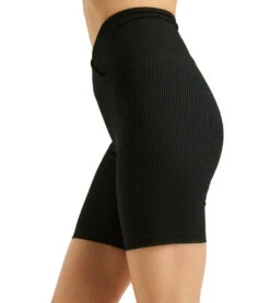Year Of Ours Ribbed V Waist Biker Shorts Black