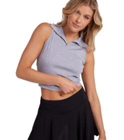 Onzie Polo Tank Heather Core Rib -Yoga Alliance 6841133105195 heathercorerib