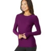 Beyond Yoga Featherweight Spacedye Classic Crew Pullover Aubergine/Beet -Yoga Alliance 6851915907115 auberginebeet 2a