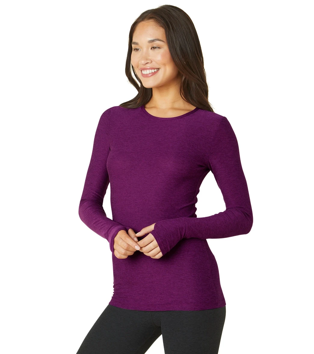 Beyond Yoga Featherweight Spacedye Classic Crew Pullover Aubergine/Beet 3 Beyond Yoga Featherweight Spacedye Classic Crew Pullover Aubergine/Beet