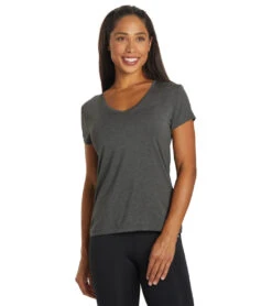 Boody Women's V-Neck T-Shirt -Yoga Alliance 6906607206443 darkmarl