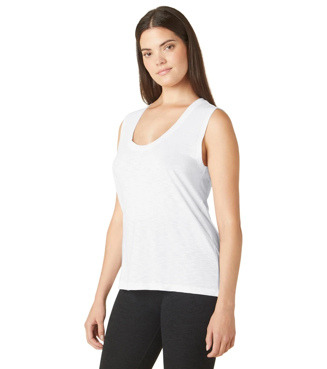 Beyond Yoga Signature Scoop Tank White 3 Beyond Yoga Signature Scoop Tank White