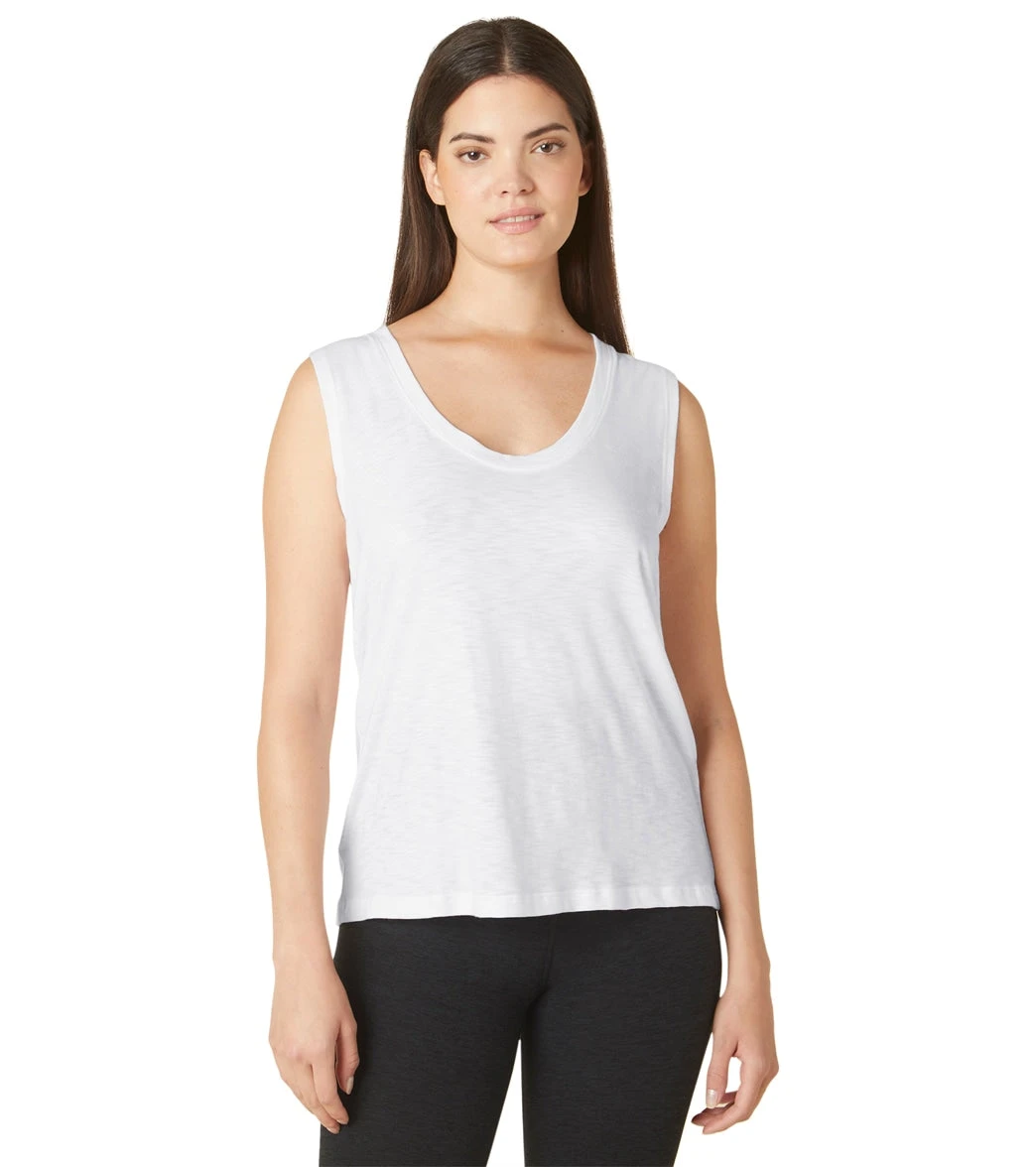 Beyond Yoga Signature Scoop Tank White 6 Beyond Yoga Signature Scoop Tank White - Image 4