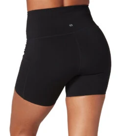 Tavi Stash & Dash Biker Short 6" Ebony -Yoga Alliance 7029827731499 ebony 3a