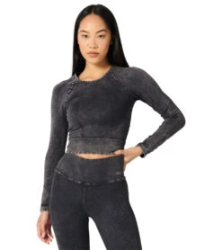 NUX One By One Long Sleeve Black Wash -Yoga Alliance 7072155795499 blackwash