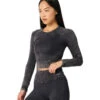 NUX One By One Long Sleeve Black Wash -Yoga Alliance 7072155795499 blackwash 2a