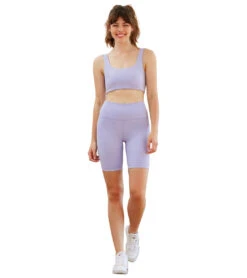 Cream Yoga Drew Biker Shorts 8" Lavender -Yoga Alliance 7092967899179 lavender 4a